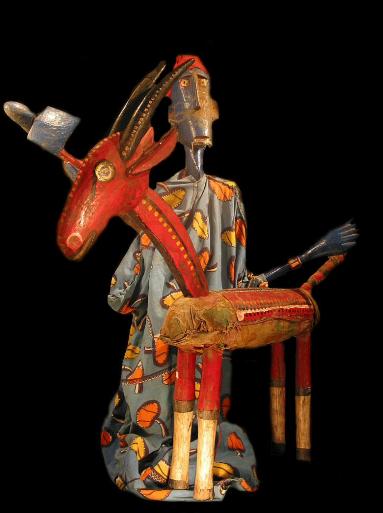 Bamana farmer and goat marionettes